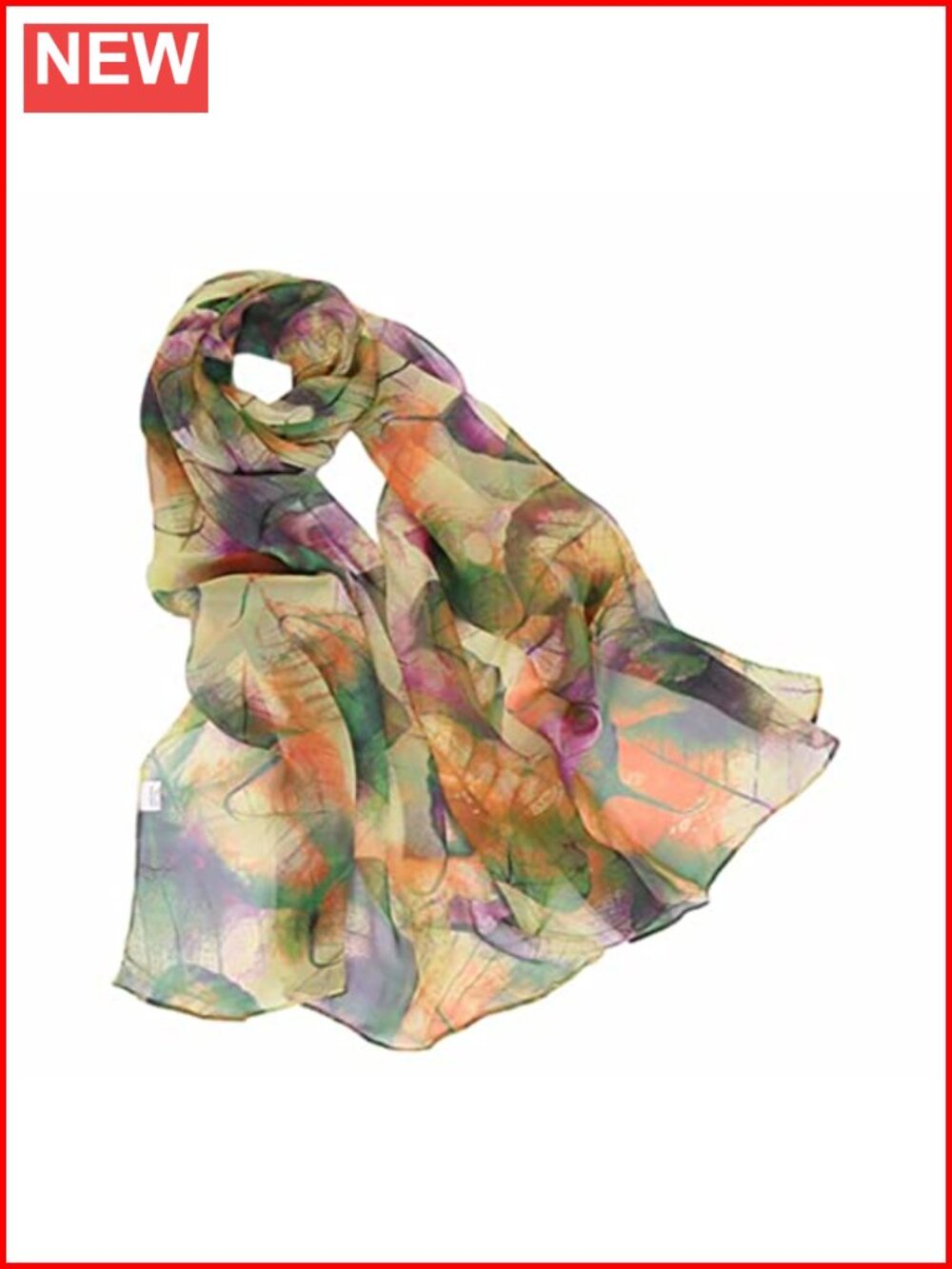 Women's Lightweight Floral Print Scarf Shawl Wrap 100% Polyester Sheer Elegant